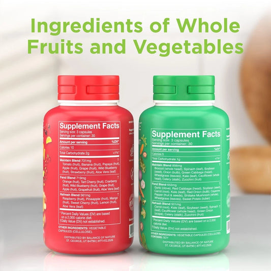 Balance of Nature Fruits & Veggies Supplements - Whole Fruit and Vegetable Ingre