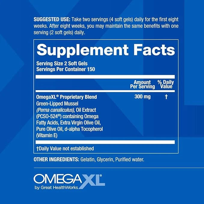 OmegaXL 300 Count, Soft Gels - Joint Health Supplement,FRESH USA STOCK